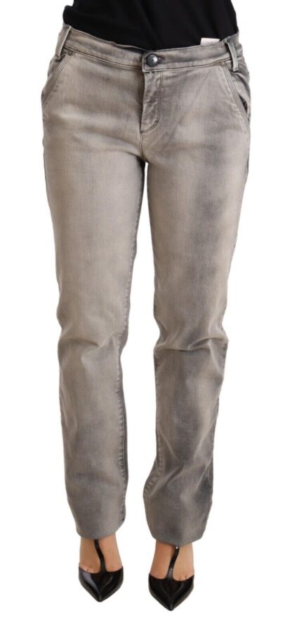 Ermanno Scervino - Chic Gray Washed Low Waist Skinny Jeans