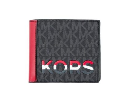 Michael Kors - Cooper Black Flame Signature Leather Graphic Logo Billfold Wallet