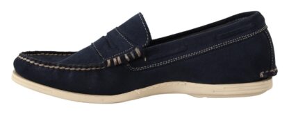 Pollini - Chic Suede Blue Moccasins for Men