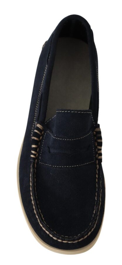 Pollini - Chic Suede Blue Moccasins for Men