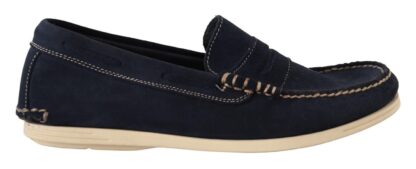 Pollini - Chic Suede Blue Moccasins for Men