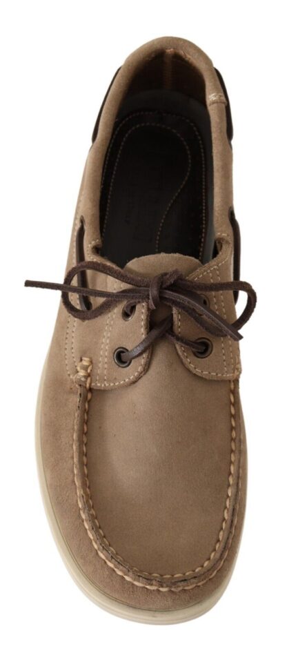 Pollini - Elegant Beige Suede Moccasins for the Discerning Gentleman