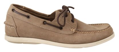 Pollini - Elegant Beige Suede Moccasins for the Discerning Gentleman