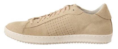 La Scarpa Italiana - Beige Suede Low Top Sneakers - Elegance Meets Comfort