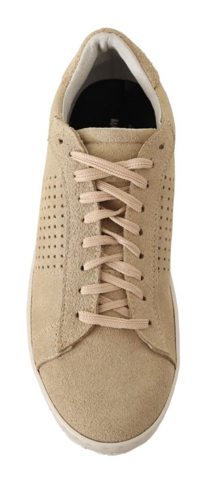 La Scarpa Italiana - Beige Suede Low Top Sneakers - Elegance Meets Comfort