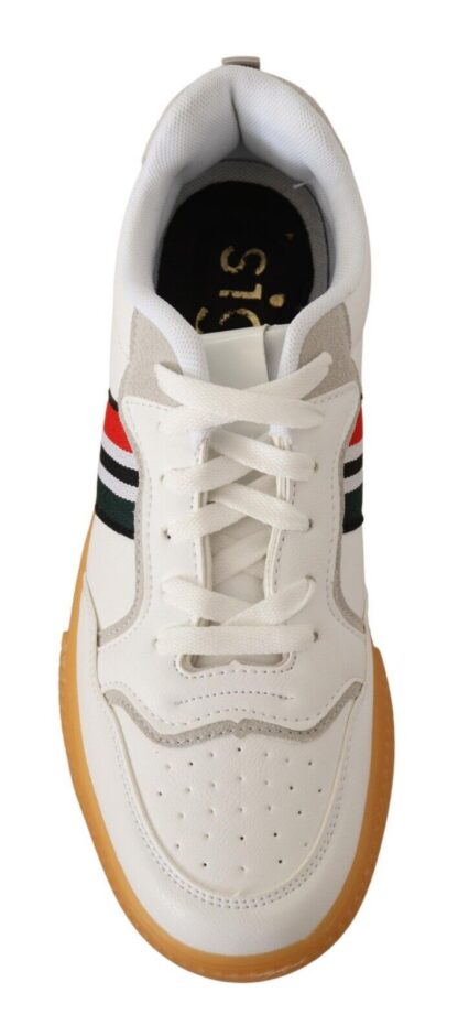 SIGNS - Chic White Low Top Leather Sneakers