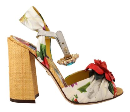 Dolce & Gabbana - Multicolor Crystal Embellished Heel Sandals