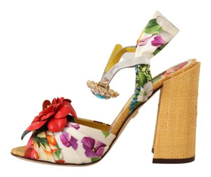 Dolce & Gabbana - Multicolor Crystal Embellished Heel Sandals