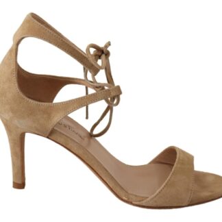 SERGIO LEVANTESI - Beige Suede Ankle Strap Heels Pumps