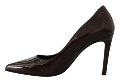 Sofia - Elegant Brown Leather Heels Pumps