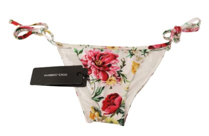 Dolce & Gabbana - Chic Floral Print Bikini Bottom with Drawstrings