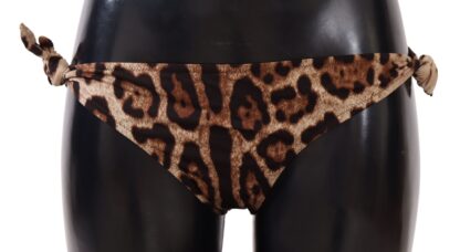 Dolce & Gabbana - Elegant Leopard Print Bikini Bottom