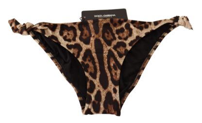 Dolce & Gabbana - Elegant Leopard Print Bikini Bottom