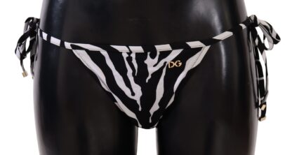 Dolce & Gabbana - Zebra Print Chic Drawstring Bikini Bottom