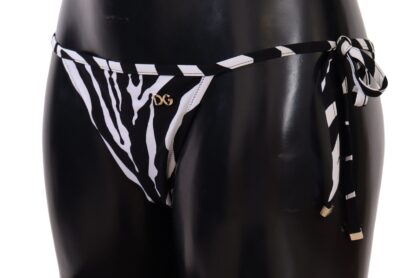 Dolce & Gabbana - Zebra Print Chic Drawstring Bikini Bottom