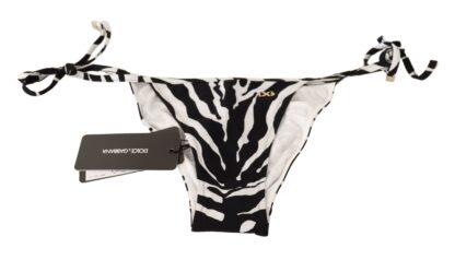 Dolce & Gabbana - Zebra Print Chic Drawstring Bikini Bottom