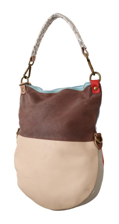 EBARRITO - Chic Multicolor Leather Tote with Gold Accents