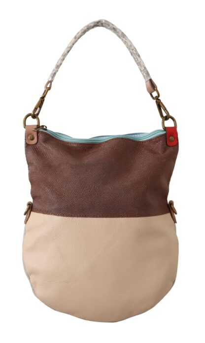 EBARRITO - Chic Multicolor Leather Tote with Gold Accents