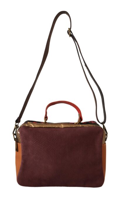 EBARRITO - Multicolor Leather Shoulder Bag with Gold Details