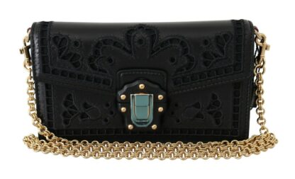 Dolce & Gabbana - Elegant Black Leather Shoulder Messenger Bag