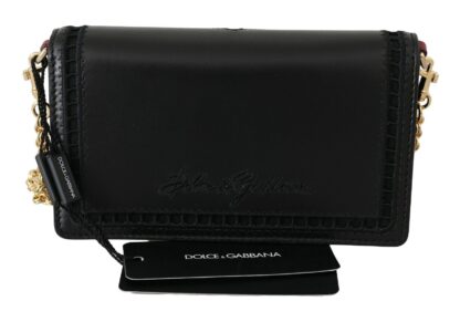 Dolce & Gabbana - Elegant Black Leather Shoulder Messenger Bag