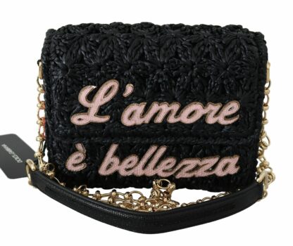 Dolce & Gabbana - Chic Black MILLENNIALS Embroidered Purse