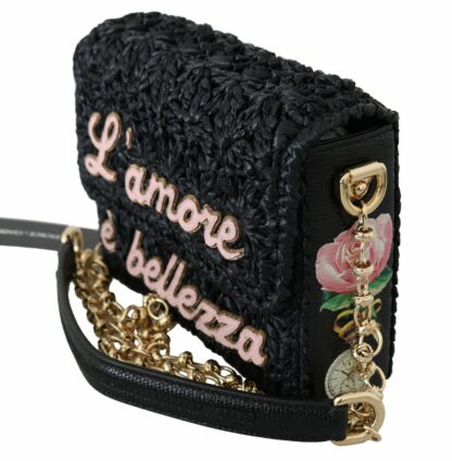 Dolce & Gabbana - Chic Black MILLENNIALS Embroidered Purse