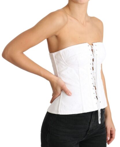 Dolce & Gabbana - Elegant White Strapless Corset Top