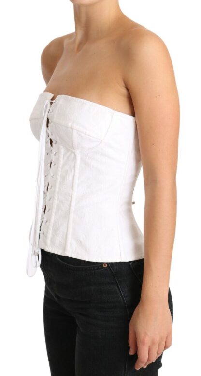 Dolce & Gabbana - Elegant White Strapless Corset Top