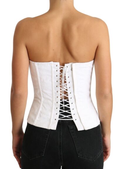 Dolce & Gabbana - Elegant White Strapless Corset Top