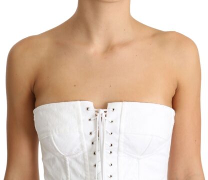 Dolce & Gabbana - Elegant White Strapless Corset Top