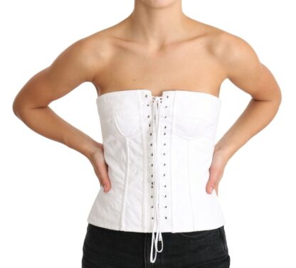 Dolce & Gabbana - Elegant White Strapless Corset Top