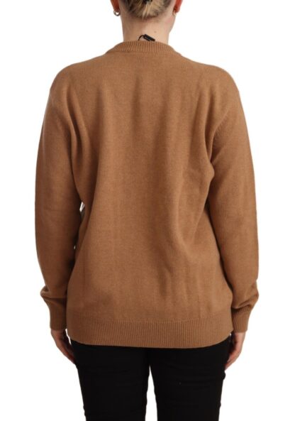 Dolce & Gabbana - Chic Beige Cashmere Crewneck Sweater with #dgfamily Motive