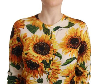 Dolce & Gabbana - Sunflower Silk-Cashmere Cardigan Sweater