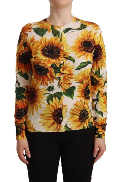 Dolce & Gabbana - Sunflower Silk-Cashmere Cardigan Sweater