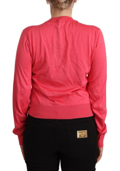 Dolce & Gabbana - Elegant Pink Silk Crewneck Sweater