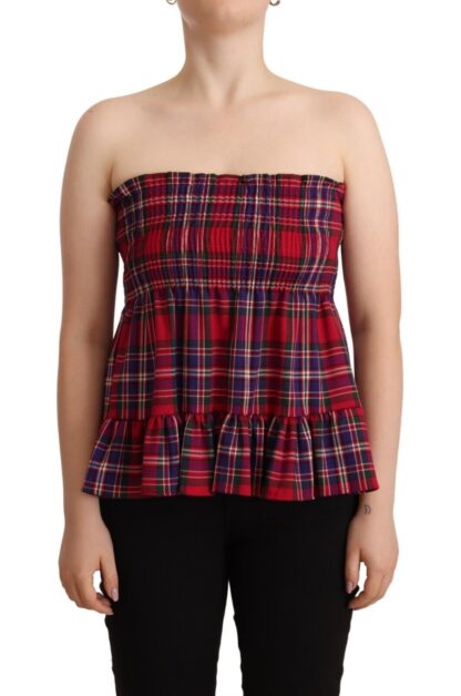 CAMPO DI FRAGOLE - Chic Checkered Sleeveless Tank Top