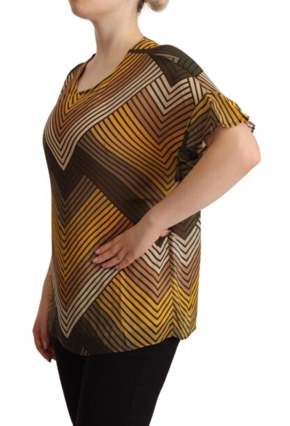 Twinset - Chic Multicolor Striped Short Sleeve Blouse