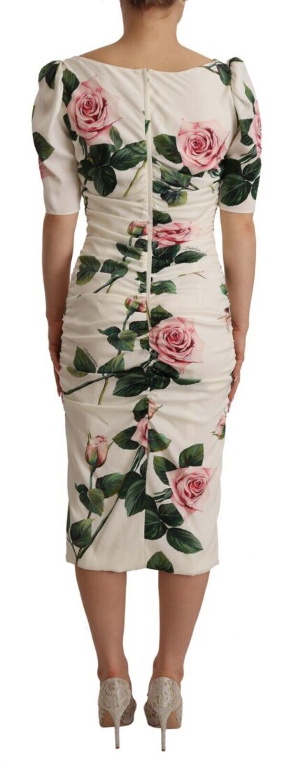 Dolce & Gabbana - Elegant White Floral Sheath Dress