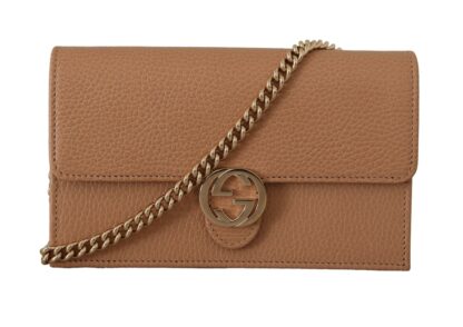 Gucci - Elegant Beige Leather Shoulder Bag