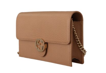 Gucci - Elegant Beige Leather Shoulder Bag