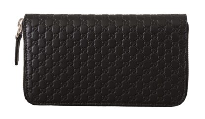 Gucci - Elegant Black Leather Zip-Around Wallet