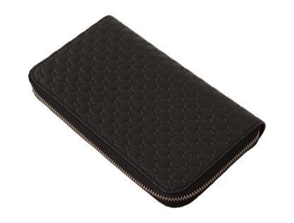 Gucci - Elegant Black Leather Zip-Around Wallet