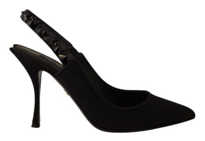 Dolce & Gabbana - Elegant Black Silk Blend Slingback Pumps