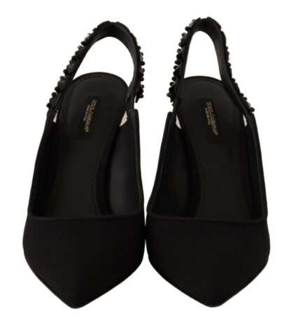 Dolce & Gabbana - Elegant Black Silk Blend Slingback Pumps