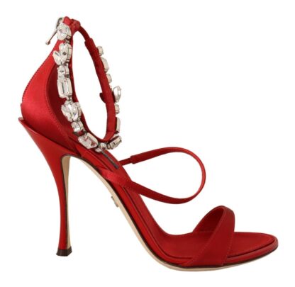 Dolce & Gabbana - Red Crystal-Embellished Heel Sandals