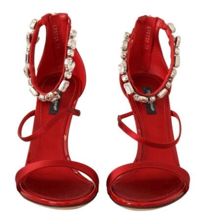 Dolce & Gabbana - Red Crystal-Embellished Heel Sandals