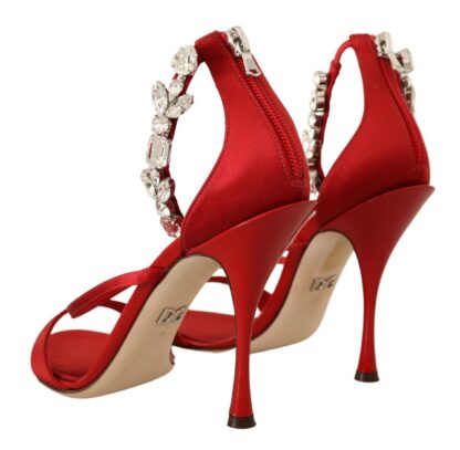 Dolce & Gabbana - Red Crystal-Embellished Heel Sandals