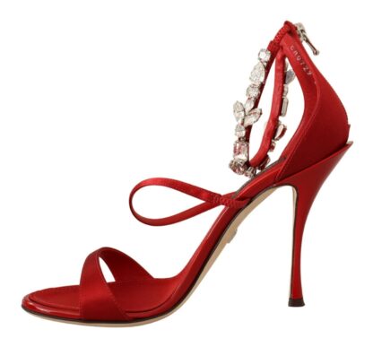 Dolce & Gabbana - Red Crystal-Embellished Heel Sandals