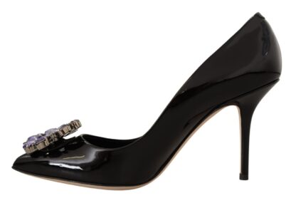 Dolce & Gabbana - Elegant Patent Leather Pumps with Purple Crystals